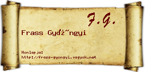 Frass Gyöngyi névjegykártya